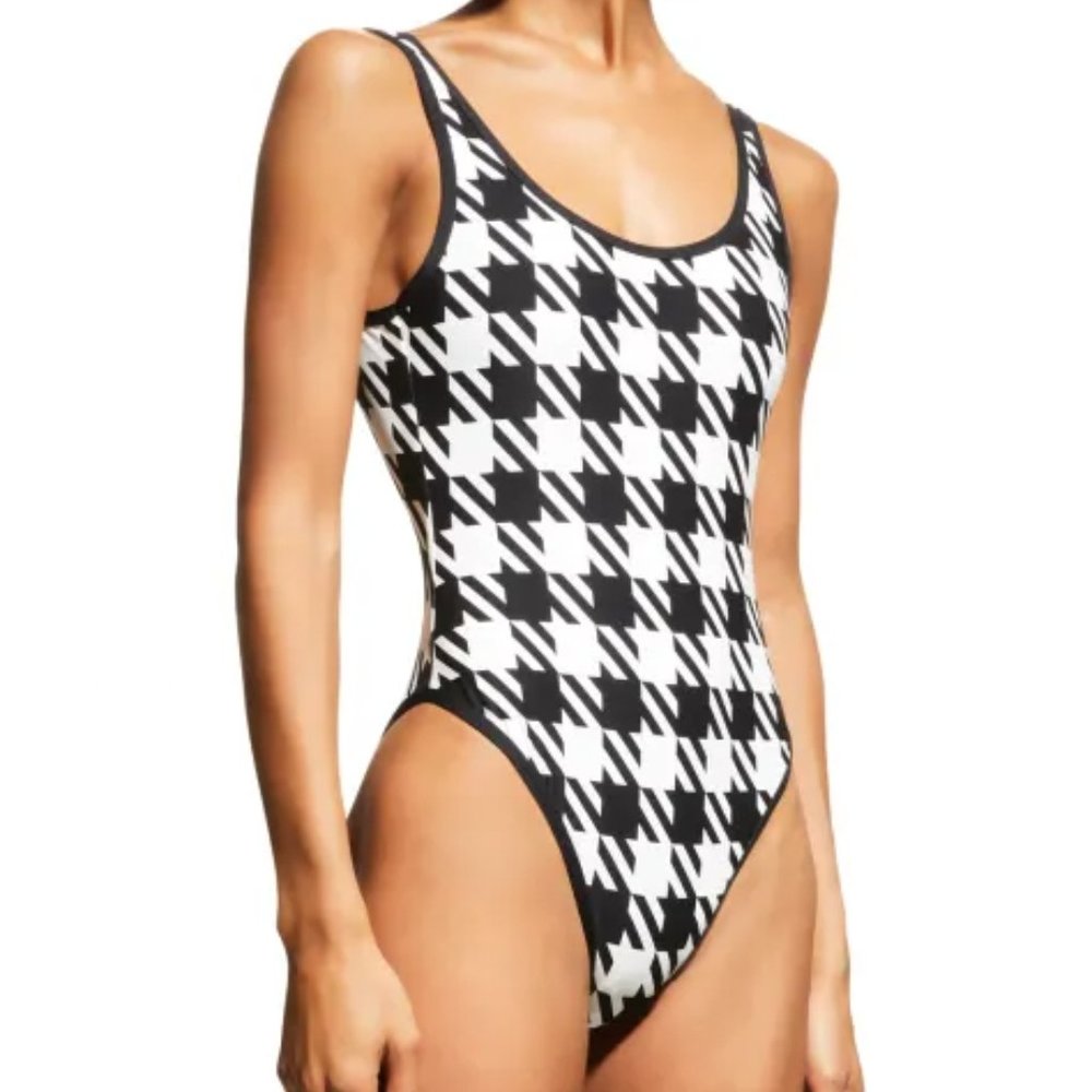 WeWoreWhat Piped Scoop-Neck One-Piece Swimsuit